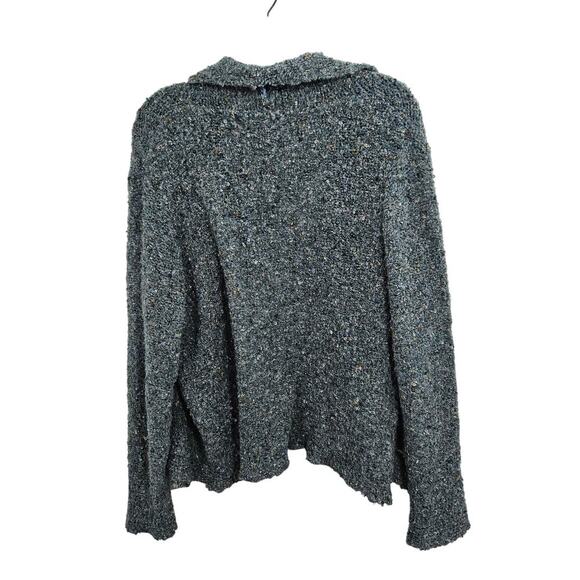 Parkhurst Knit Blue Button Up Sweater Cardigan Big Collar Long Sleeve Size L - Picture 5 of 7